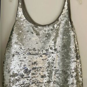Dana Buchman silver sequined top